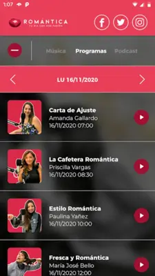 Romántica android App screenshot 2